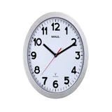 Wandklok MAUL Step RC Ø30x5cm zilver kunststof frame incl.batterij