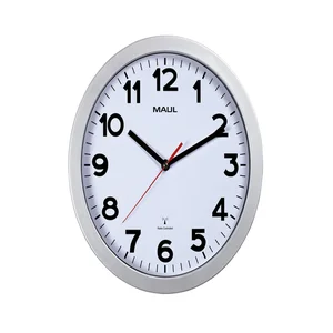 Wandklok MAUL Step RC Ø30x5cm zilver kunststof fra