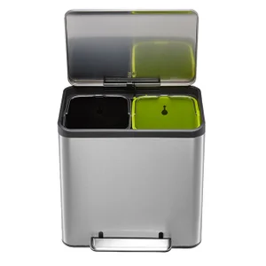 Pedaalemmer EKO EcoCasa Recycler 15+15 liter rvs