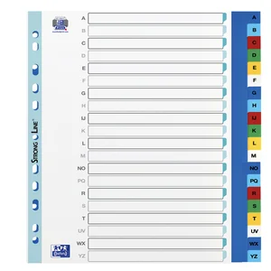 Tabbladen Oxford A4+ 11-gaats 20-delig A-Z PP kleu