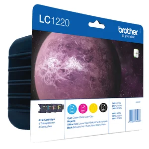 Inktcartridge Brother LC-1220VALBP zwart + 3 kleur