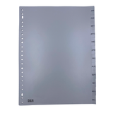 DULA Plastic tabbladen jan tot dec Grijs - 12 delig - 23 rings A4
