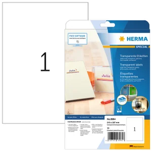 Etiket HERMA 8964 210x297mm transparant glanzend 1