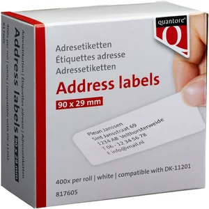 Labeletiket Quantore DK-11201 29x90mm adres wit 40