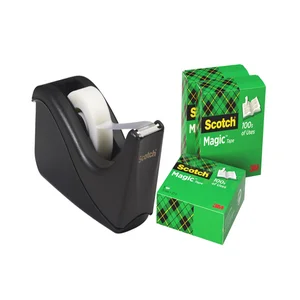 Plakbandhouder Scotch C60 zwart + 4 rollen Magic t