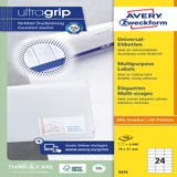 Etiket Avery 3474 70x37mm wit 2400 stuks