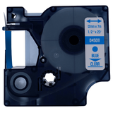 DULA - Dymo D1 45011 / S0720510 Blauw op transparant 12mm x 7m