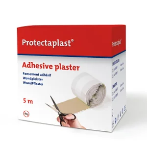 Elastische pleister Protectaplast bruin op rol 6cm