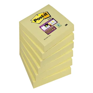 Memoblok Post-it 654 Super Sticky 76x76mm geel