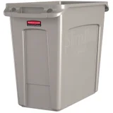 Afvalbak Rubbermaid Slim Jim Vented met luchtsleuven 87 liter beige