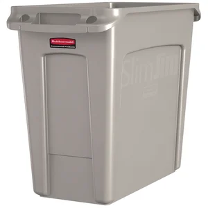 Afvalbak Rubbermaid Slim Jim Vented met luchtsleuv