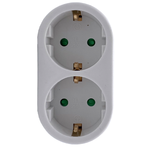 DULA stopcontact DUO met randaarde - wit