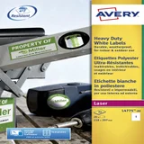 Etiket Avery L4775-20 210x297mm polyester wit 20 stuks