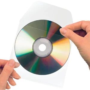 Cd/dvd hoes Djois 127x127mm met klep zelfklevend t