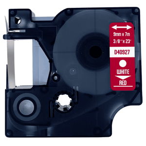 DULA - Dymo D1 40927 Wit op rood 9mm x 7m