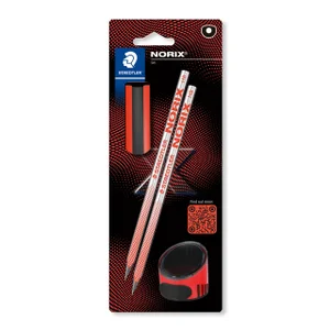 Potlood Staedtler Norix HB zwart-koraal blister à