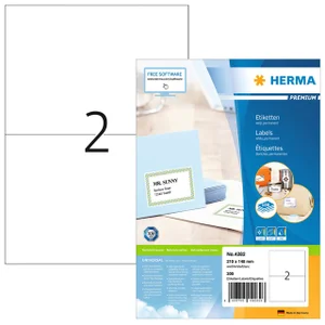 Etiket HERMA 4282 210x148mm A5 premium wit 200 stu