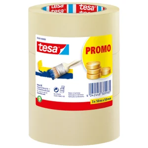 Afplaktape tesa® Economy 50mmx50m geel 3 rollen