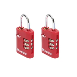 Hangslot Masterlock 3-cijfer combi TSA set van 2 s