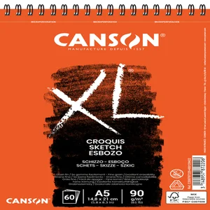 Schetspapier Canson XL Sketch 60vel 90gr A5 ivoorw