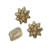 Cadeaulint Polyband en 2 rozetten goud glitter