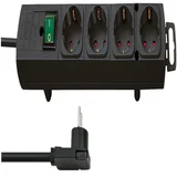Stekkerdoos Brennenstuhl Comfort Plus 4vdg incl platte stekker 2m zw