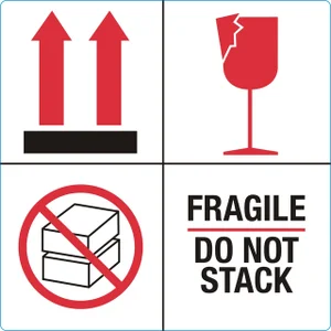 Waarschuwingsetiket IEZZY fragile do not stack 100