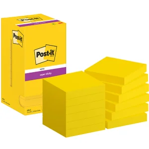Memoblok Post-it 654 Super Sticky 76x76mm ultragee