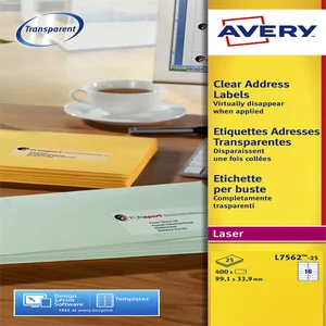 Etiket Avery L7562-25 99.1x33.9mm transparant 400