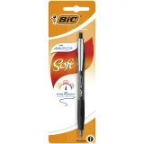 Balpen Bic Atlantis soft metalen clip clic medium zwart bister à 1st