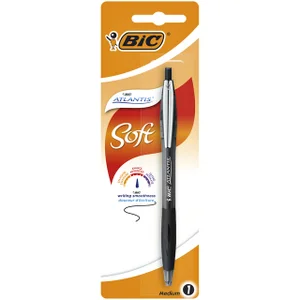 Balpen Bic Atlantis soft metalen clip clic medium