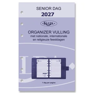 Agendavulling 2027 Kalpa Senior 1dag/1pagina