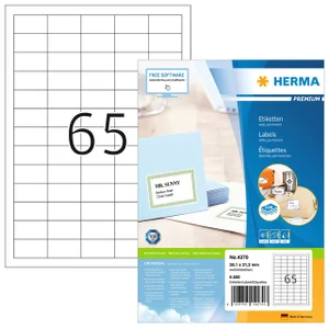 Etiket HERMA 4270 38.1x21.2mm premium wit 6500 stu