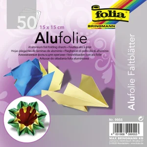 Vouwblaadjes Folia 15x15cm 50 vel alufolie assorti