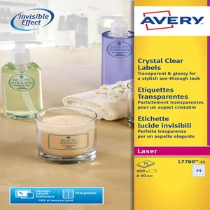 Etiket Avery L7780-25 rond 40mm transparant 600 st