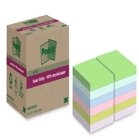 Memoblok Post-it 654 RSS12COL 76x76mm recycled col