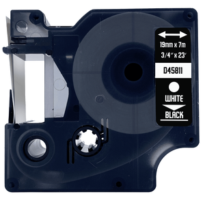 DULA - Dymo D1 45811 / S0720910 Wit op zwart 19mm x 7m