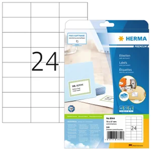 Etiket HERMA 8644 70x37mm premium wit 240 stuks