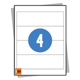 DULA Etiketten A4 4 Stickers per vel 192x61mm 100 vel