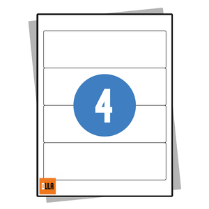DULA Etiketten A4 4 Stickers per vel 192x61mm 100 vel