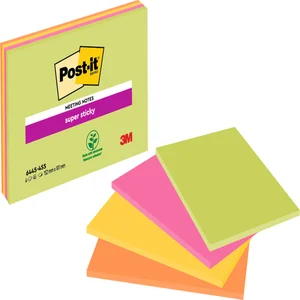 Memoblok Post-it 6445 Super Sticky 152x101mm assor
