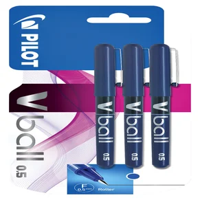 Rollerpen PILOT V-Ball 05 fijn blauw blister à 3 s