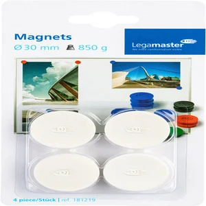 Magneet Legamaster 30mm 850gr wit 4 stuks