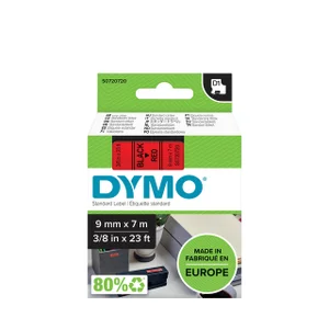 Labeltape Dymo LabelManager D1 polyester 9mm zwart