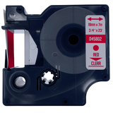DULA - Dymo D1 45802 Rood op transparant 19mm x 7m