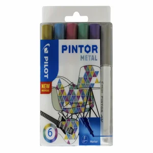 Verfstift Pilot Pintor metallic fijn assorti etui