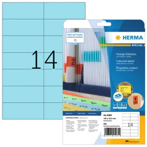 Etiket HERMA 5060 105x42.3mm verwijderbaar blauw 2