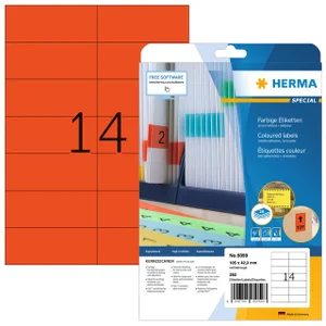 Etiket HERMA 5059 105x42.3mm verwijderbaar rood 28
