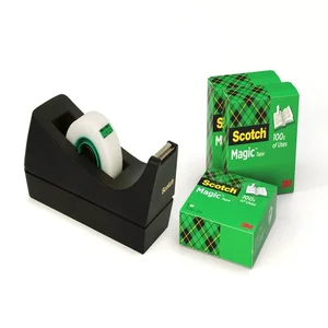 Plakbandhouder Scotch C38 zwart + 4 rollen magic t