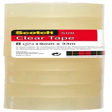 Plakband Scotch 508 19mmx33m transparant 8 rollen